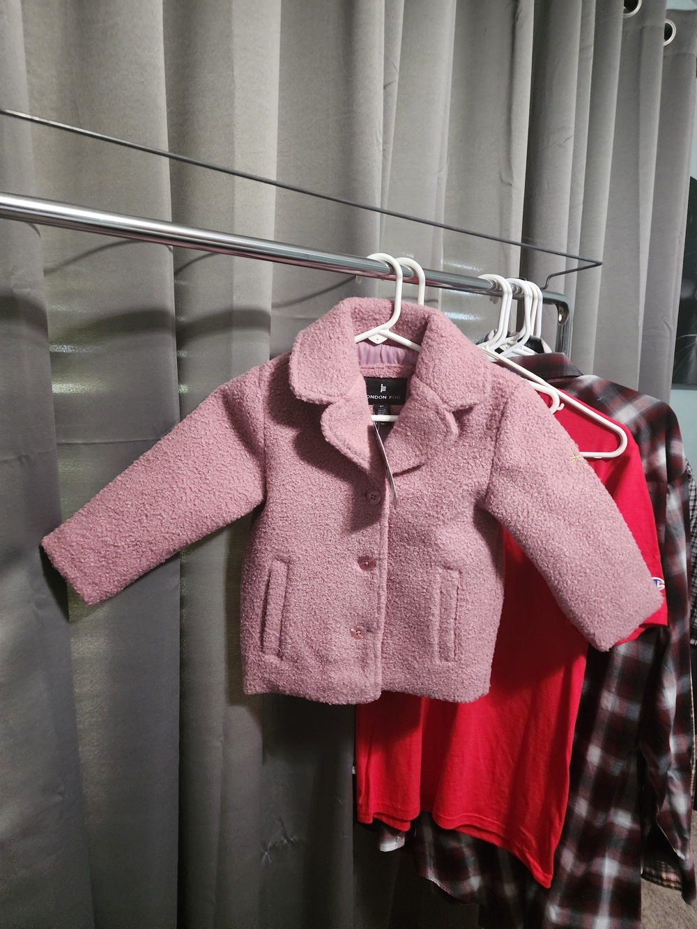 London Fog Pink Pea Coat for Kids - Button Front